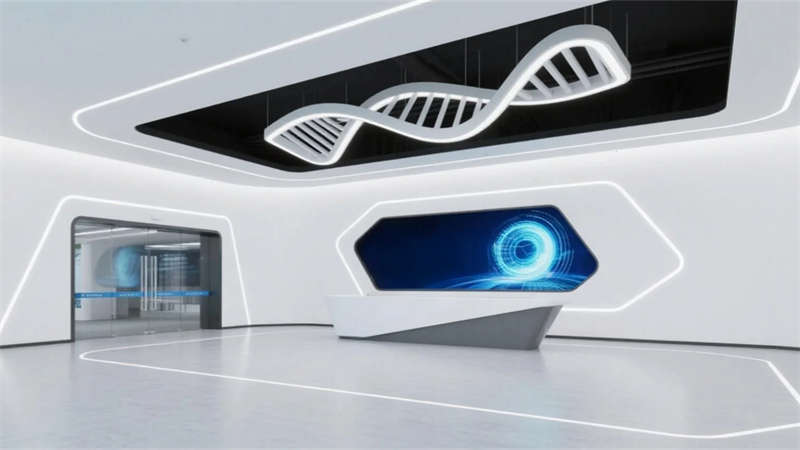 科技創(chuàng)新，簡約空間——合肥生物制藥廠展廳裝修設(shè)計(jì)效果圖