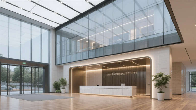 現代簡約高效空間，合肥8000平辦公樓裝修設計效果圖