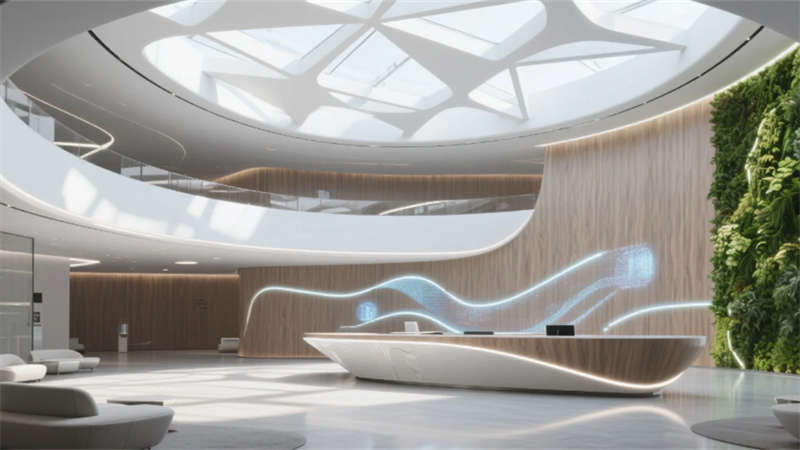 未來生態主義神經中樞，合肥科技公司辦公樓裝修設計效果圖